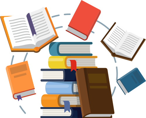 Illustration von bewegten Büchern