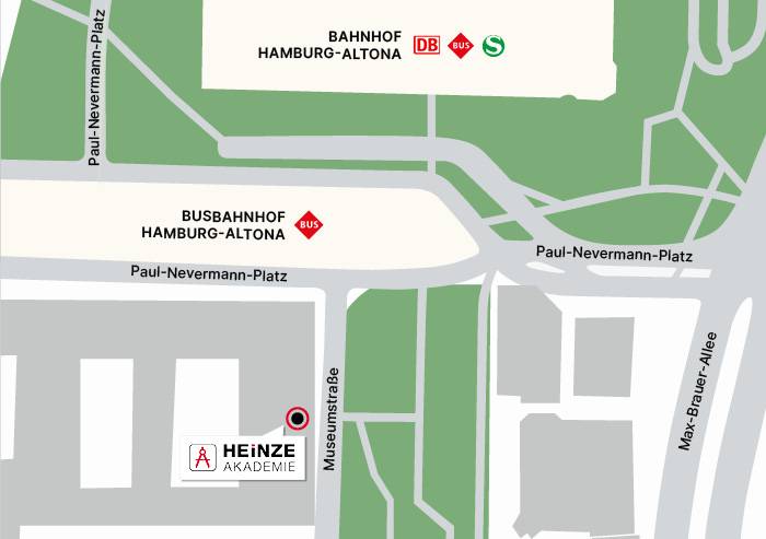 Karte Standort der Heinze Akademie in Hamburg