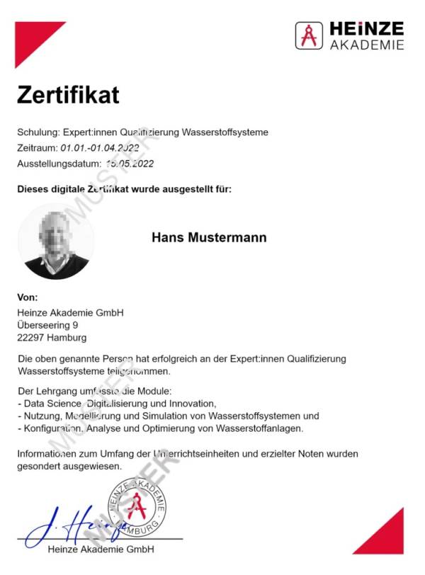 Digitales Musterzertifikat